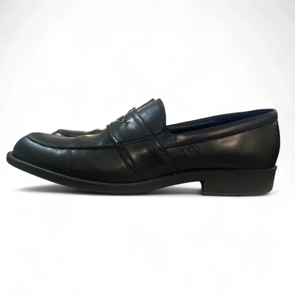 ECCO Men's Black Leather Penny‎ Loafer - Size 13-13.5